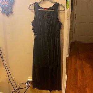 Sheer and Skirted High Low Dress with Super Cute Peek-A-Boo